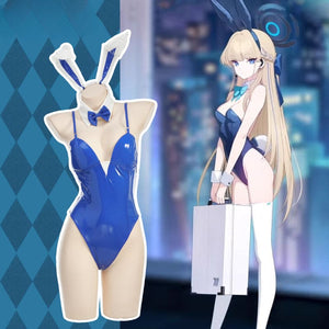 Blue Sky Blue Cute Bunny Girl Cosplay Set ON900 - F / dark