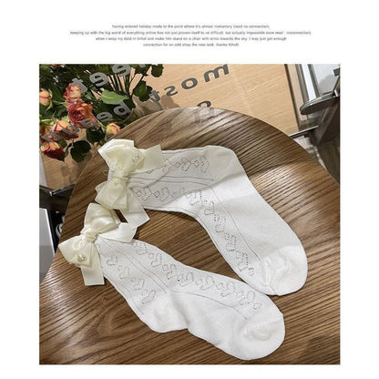 Bow Accent Lace Socks