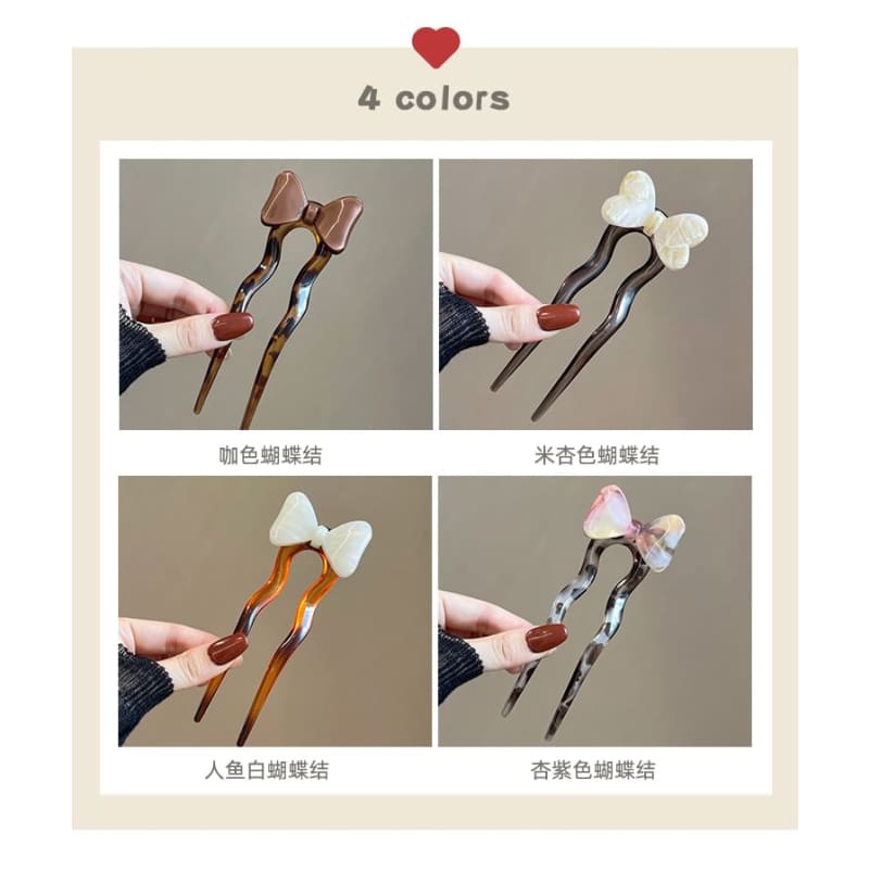 Bow Acetate Hair Stick