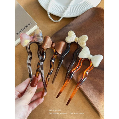 Bow Acetate Hair Stick