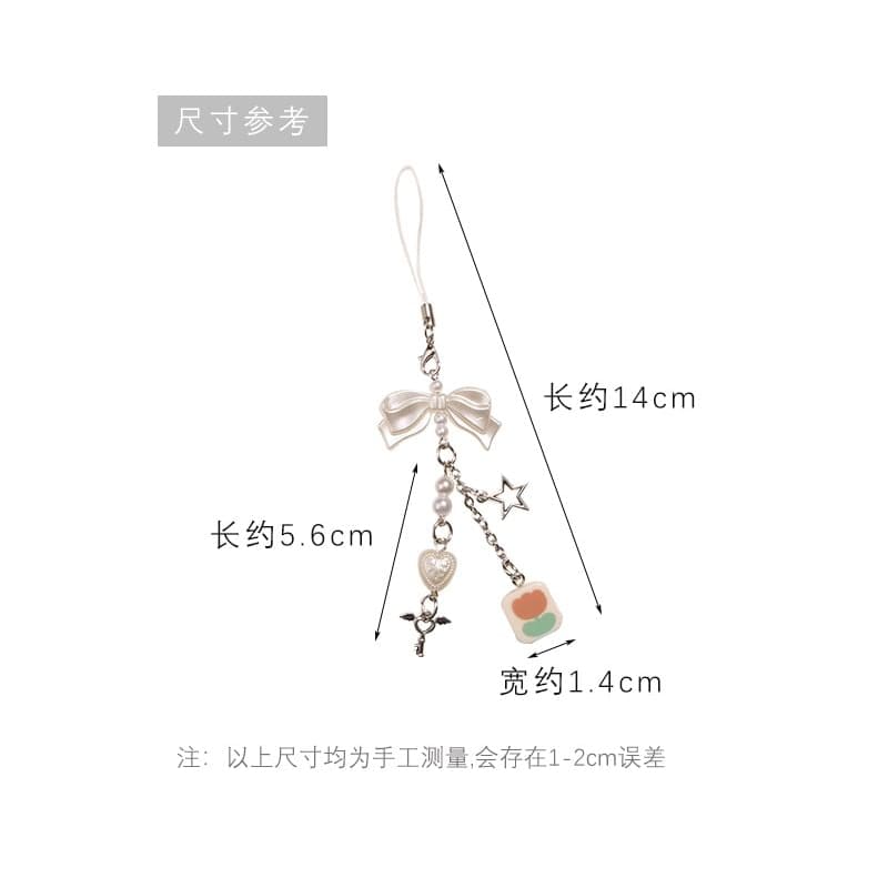 Bow Acrylic Alloy Phone Charm (Various Designs)