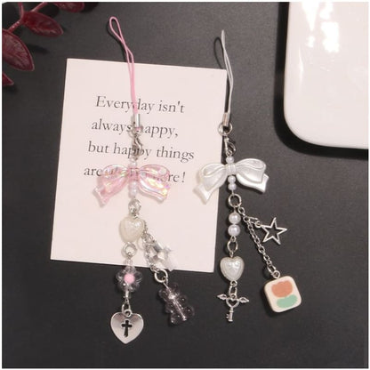 Bow Acrylic Alloy Phone Charm (Various Designs)