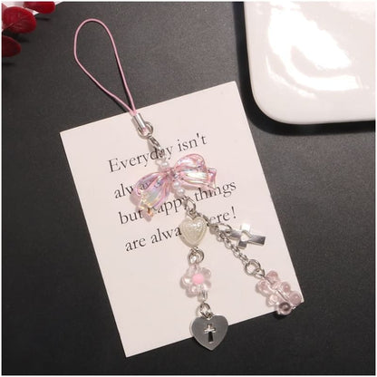 Bow Acrylic Alloy Phone Charm (Various Designs)