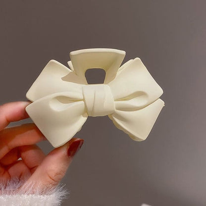 Bow Acrylic Hair Clamp - 01 - Off-White / One Size