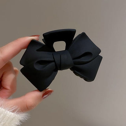 Bow Acrylic Hair Clamp - 02 - Black / One Size