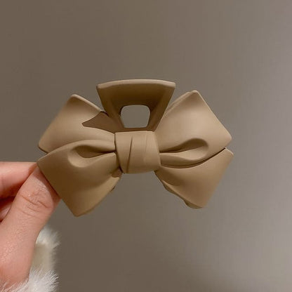 Bow Acrylic Hair Clamp - 03 - Khaki / One Size