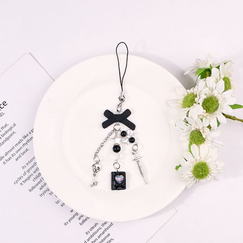 Bow Acrylic Phone Charm (Various Designs) - Q1571-2 - Khaki