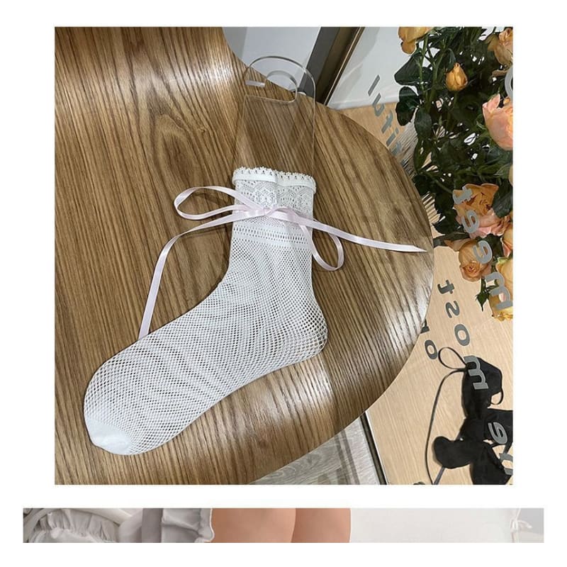 Bow Balletcore Lace Socks