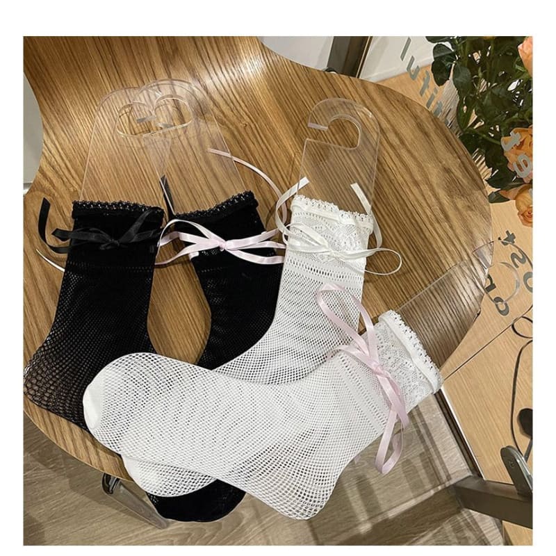 Bow Balletcore Lace Socks