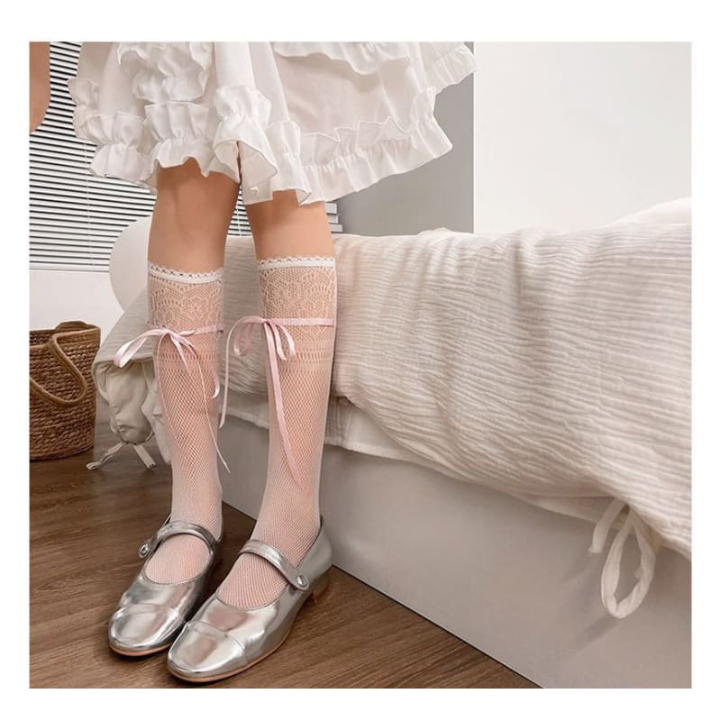 Bow Balletcore Lace Socks