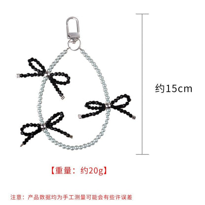 Bow Bead Bag Charm Keyring