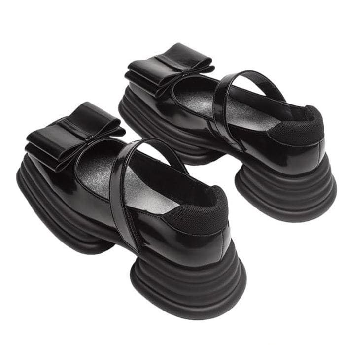 Bow Black Mary Janes - Shoes