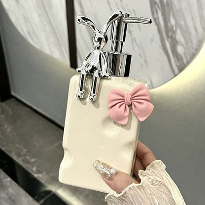 Bow Bunny Bottle Soap Dispenser Accessory