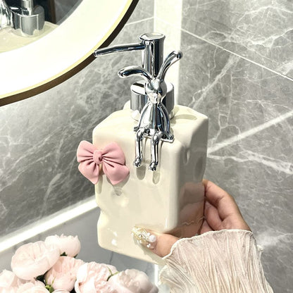 Bow Bunny Bottle Soap Dispenser Accessory