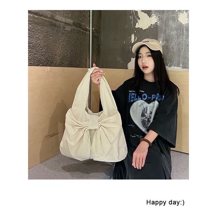 Bow Canvas Tote Bag