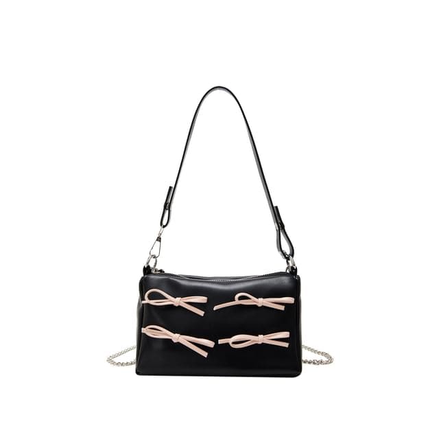 Bow Crossbody Shoulder Bag - Black / One Size