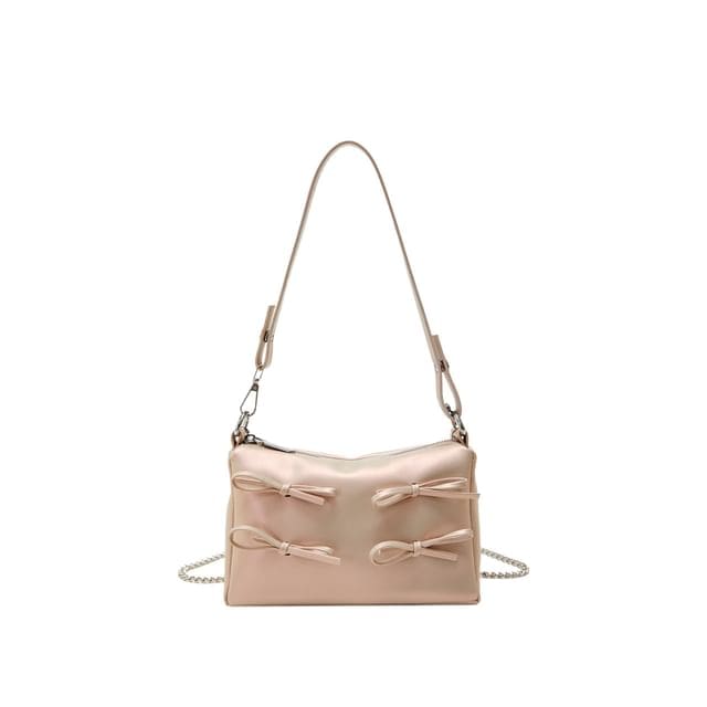 Bow Crossbody Shoulder Bag - Pink / One Size