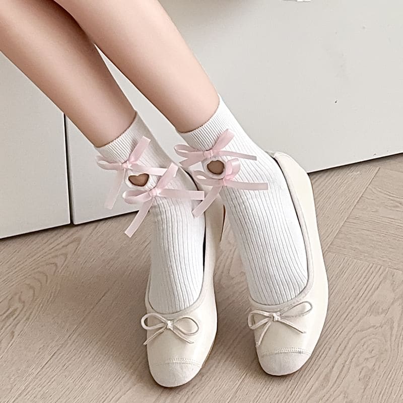 Bow Cutout Socks