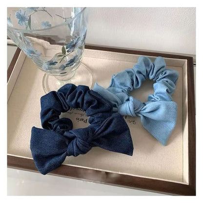 Bow Denim Scrunchie