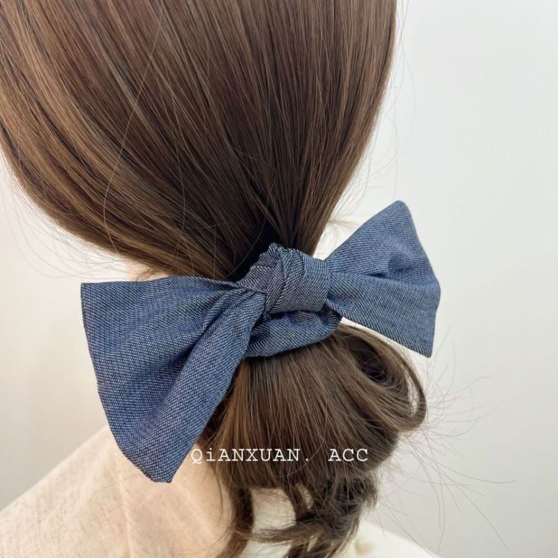 Bow Denim Scrunchie