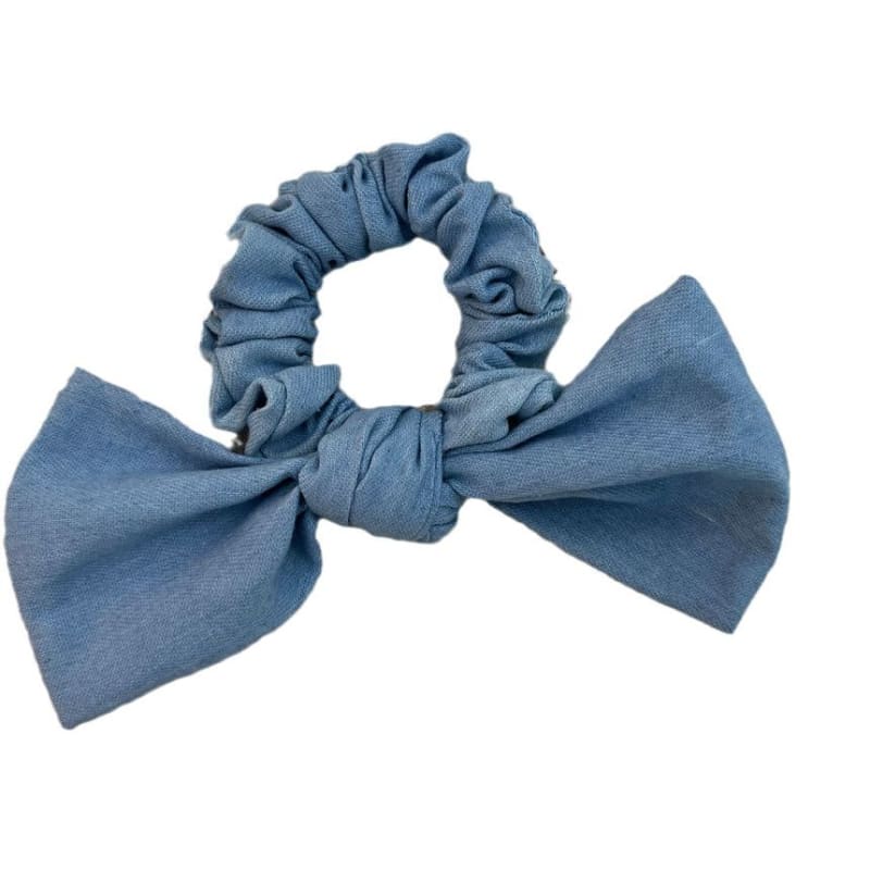 Bow Denim Scrunchie