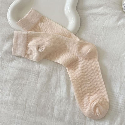 Bow Embroidered Socks Set