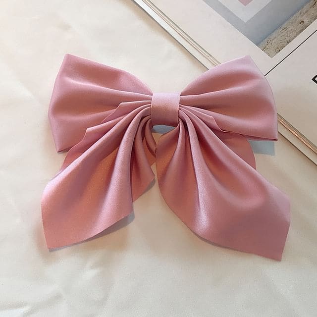 Bow Fabric Hair Clip - 1 - Pink / One Size