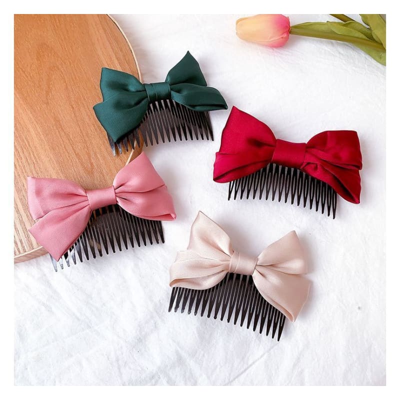 Bow Fabric Hair Comb