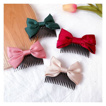 Bow Fabric Hair Comb