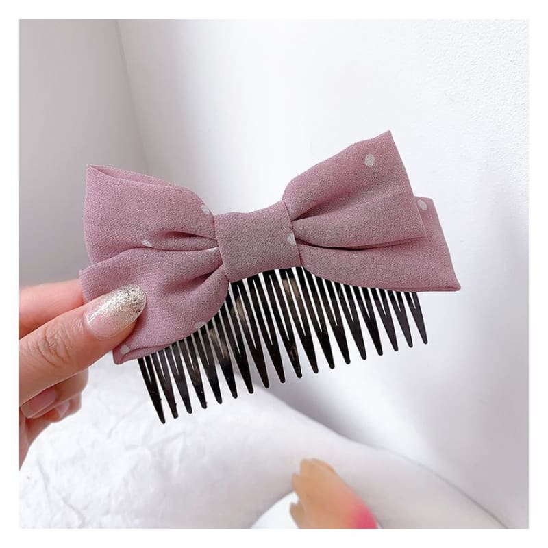 Bow Fabric Hair Comb