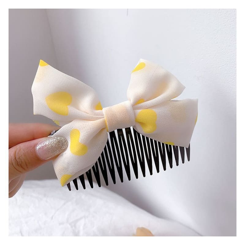 Bow Fabric Hair Comb