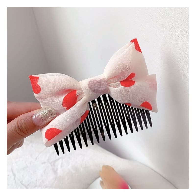 Bow Fabric Hair Comb