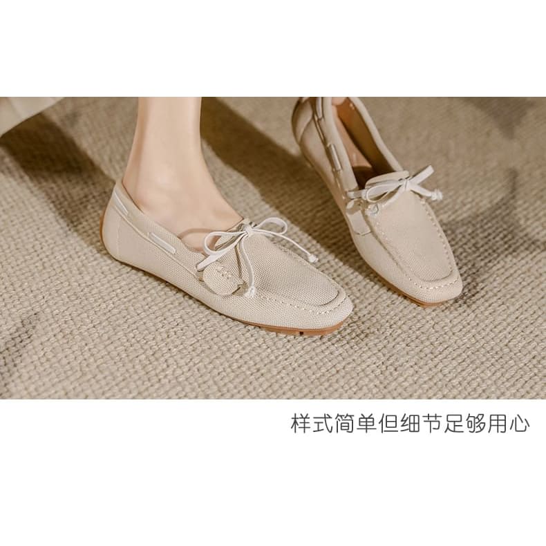 Bow Fabric Loafers