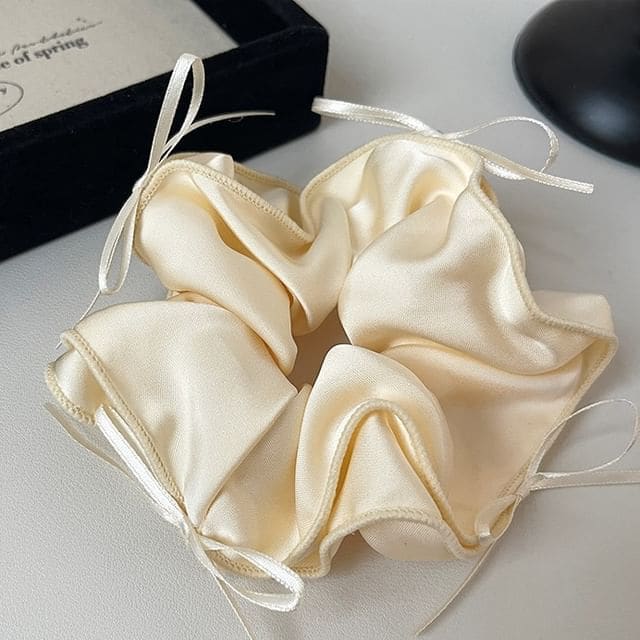 Bow Fabric Scrunchie - 791 - Off-White / One Size