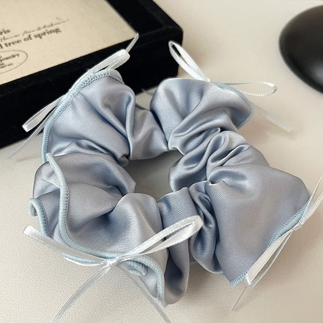 Bow Fabric Scrunchie - 792 - Blue / One Size