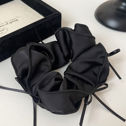 Bow Fabric Scrunchie - 795 - Black / One Size