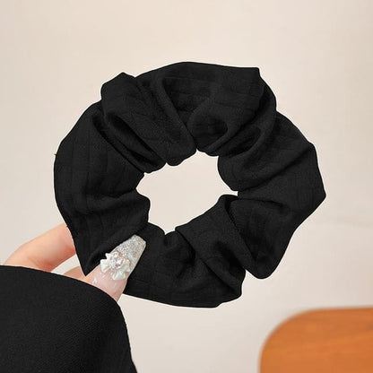 Bow Fabric Scrunchie / Plain Fabric Scrunchie - 754 - Black