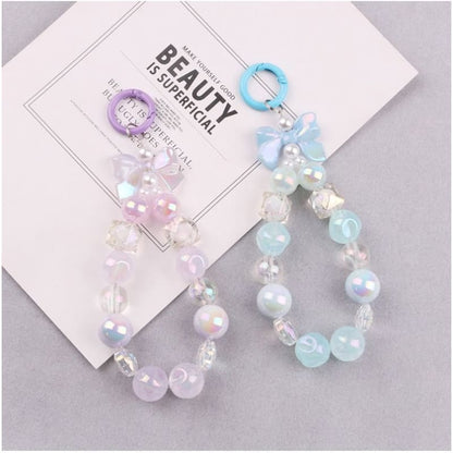 Bow Faux Pearl Bag Charm Keyring