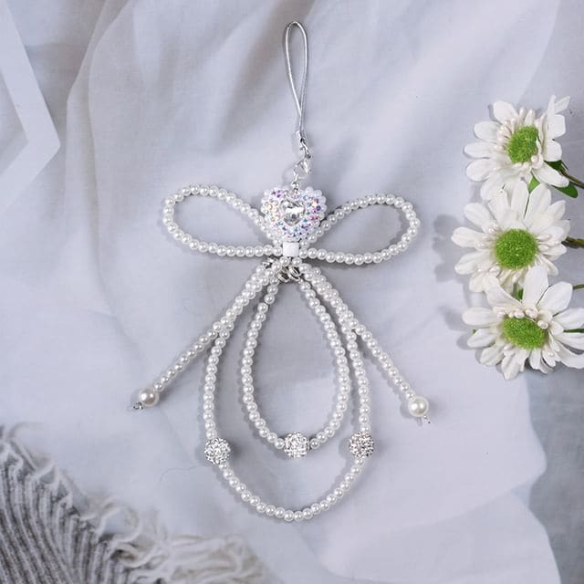 Bow Faux Pearl Phone Charm (Various Designs) - Q1597-1