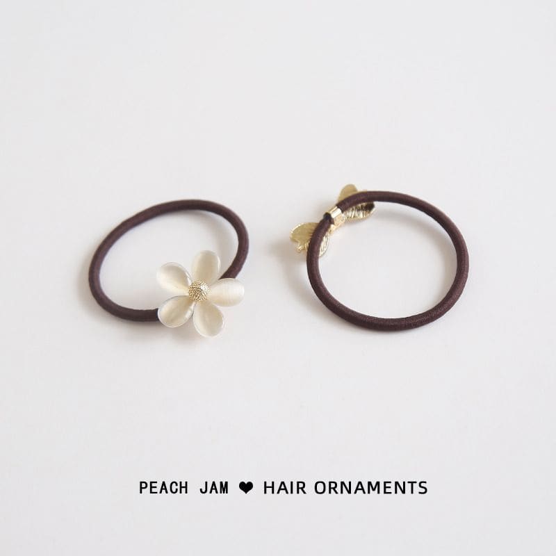 Bow / Flower Faux Cat Eye Stone Hair Tie