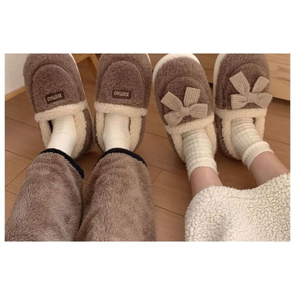 Bow Fluffy Slippers