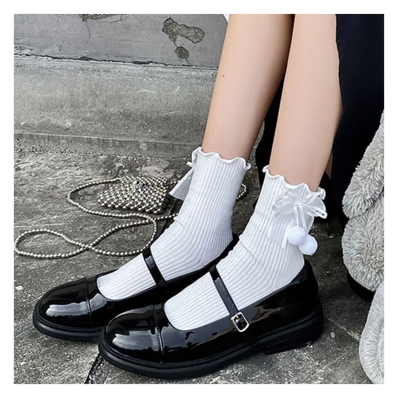 Bow Frill Short Socks