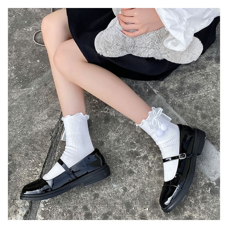 Bow Frill Short Socks