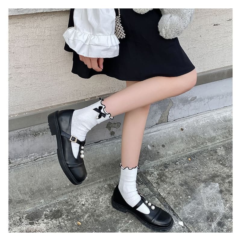 Bow Frill Short Socks