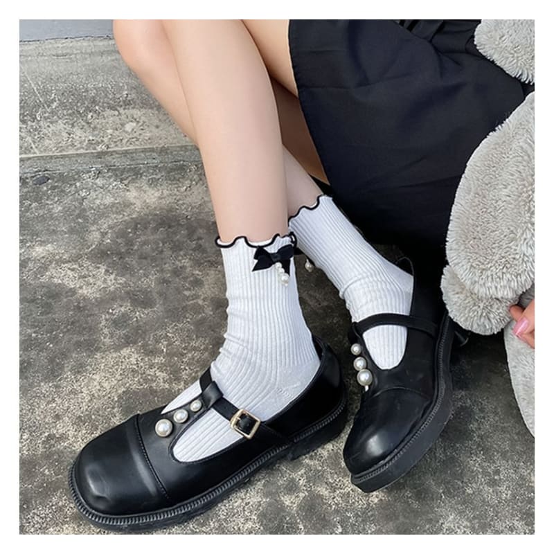 Bow Frill Short Socks