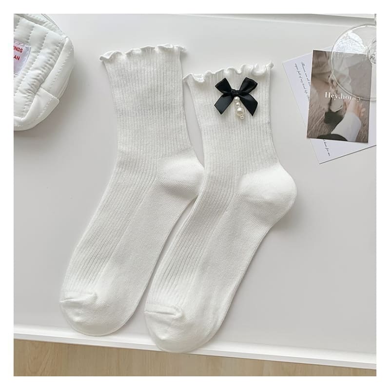 Bow Frill Short Socks