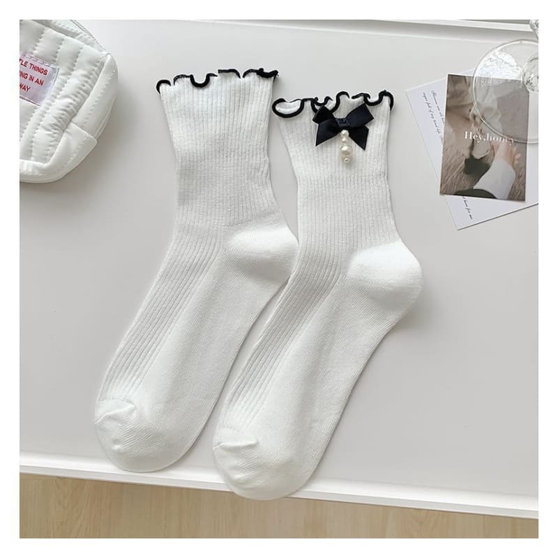 Bow Frill Short Socks