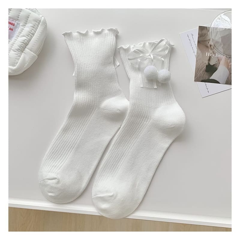 Bow Frill Short Socks