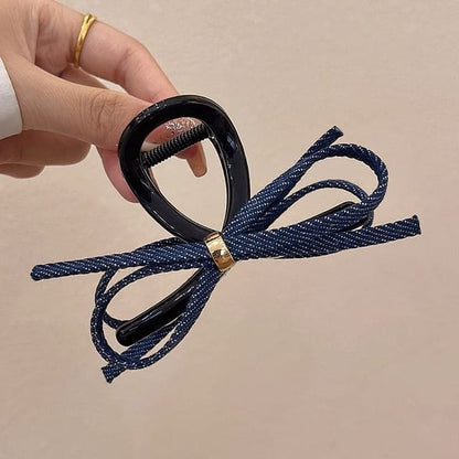 Bow Hair Claw Clip - Bow - Dark Blue / One Size