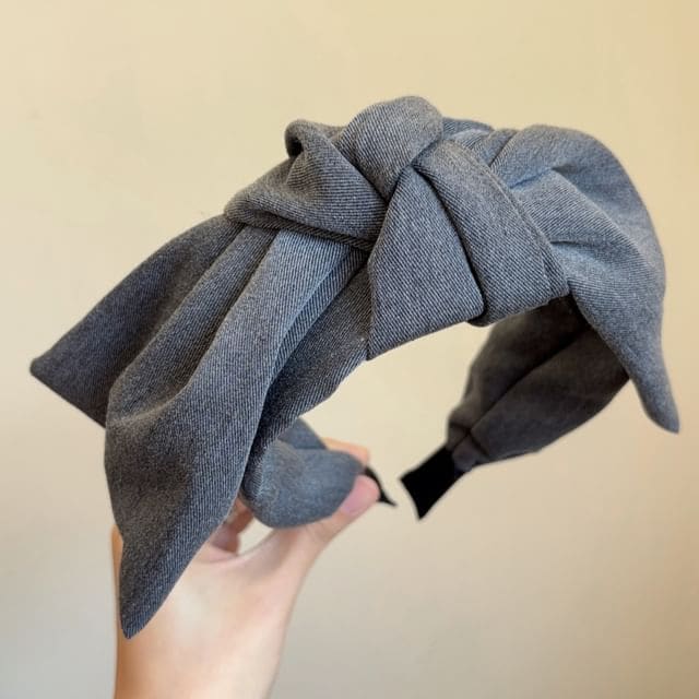 Bow Hair Clip / Headband - Headband -Gray / One Size